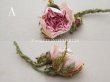 画像3: アンティーク 小さな薔薇の布花  パウダーピンク ピース売り クウォーターロゼット咲き (3)