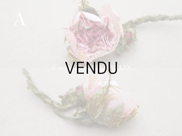 画像3: アンティーク 小さな薔薇の布花  パウダーピンク ピース売り クウォーターロゼット咲き (3)