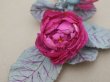 画像3: アンティーク 薔薇の布花 フューシャピンク クウォーターロゼット咲き (3)