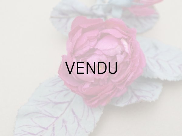 画像3: アンティーク 薔薇の布花 フューシャピンク クウォーターロゼット咲き (3)