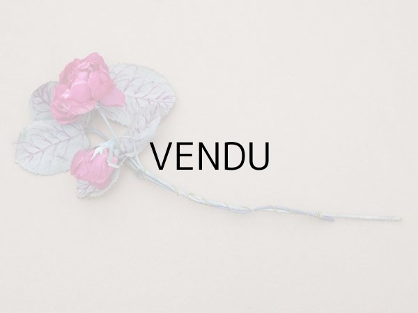 画像4: アンティーク 薔薇の布花 フューシャピンク クウォーターロゼット咲き (4)