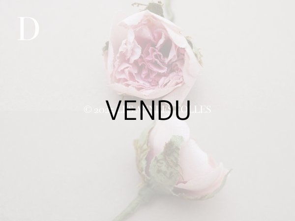 画像6: アンティーク 小さな薔薇の布花  パウダーピンク ピース売り クウォーターロゼット咲き (6)