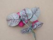 画像5: アンティーク 薔薇の布花 フューシャピンク クウォーターロゼット咲き (5)