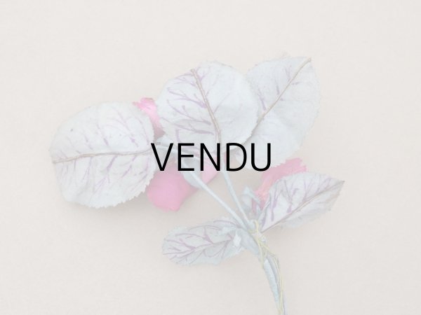 画像5: アンティーク 薔薇の布花 フューシャピンク クウォーターロゼット咲き (5)