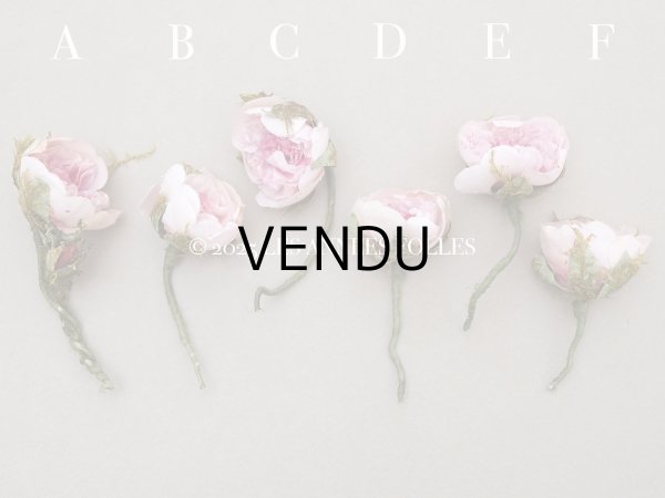 画像2: アンティーク 小さな薔薇の布花  パウダーピンク ピース売り クウォーターロゼット咲き (2)