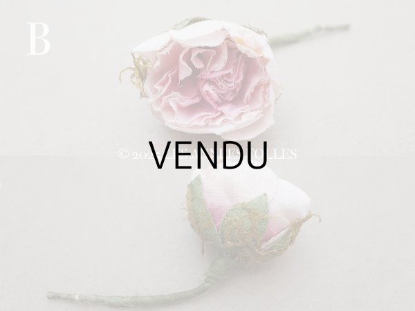 画像4: アンティーク 小さな薔薇の布花  パウダーピンク ピース売り クウォーターロゼット咲き (4)