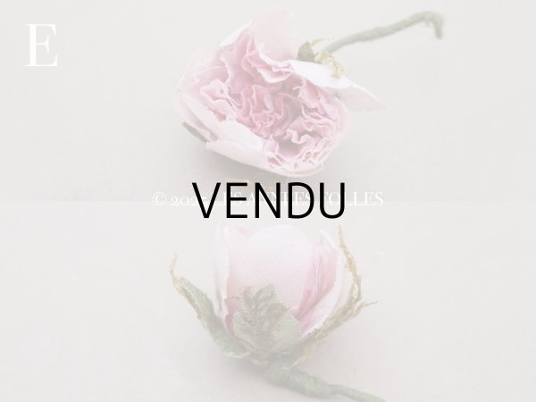 画像7: アンティーク 小さな薔薇の布花  パウダーピンク ピース売り クウォーターロゼット咲き (7)