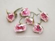 画像1: アンティーク 小さな薔薇の布花  パウダーピンク ピース売り クウォーターロゼット咲き (1)