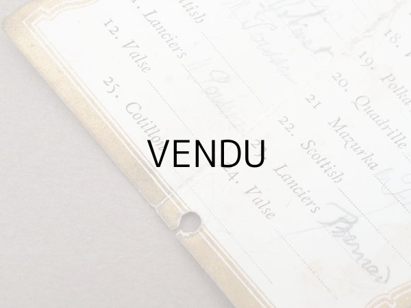 画像7: 1891年 アンティーク 舞踏会の手帳 ハープ型 カルネ・ド・バル LUNDI 9 FEVRIER 1914 (7)