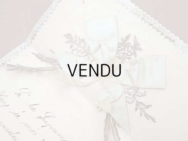 画像2: 19世紀 アンティーク 手紙 シルクリボン付き レースペーパー (2)