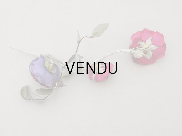 画像7: アンティーク 薔薇の布花 クウォーターロゼット咲き (7)