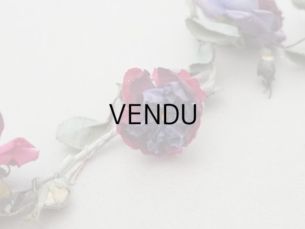 画像9: アンティーク 薔薇の布花 クウォーターロゼット咲き (9)