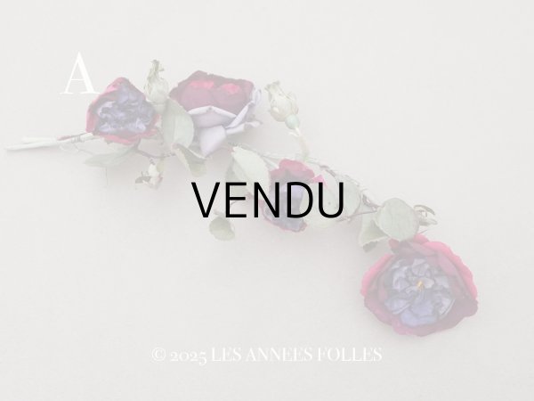 画像2: アンティーク 薔薇の布花 クウォーターロゼット咲き (2)