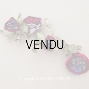 画像: アンティーク 薔薇の布花 クウォーターロゼット咲き