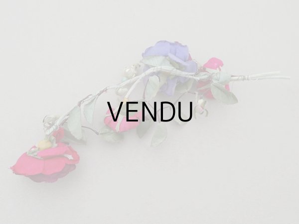 画像3: アンティーク 薔薇の布花 クウォーターロゼット咲き (3)