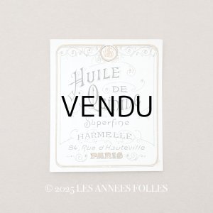 画像: アンティーク パフュームラベル HUILE DE QUININE SUPERFINE  - HARMELLE PARIS -