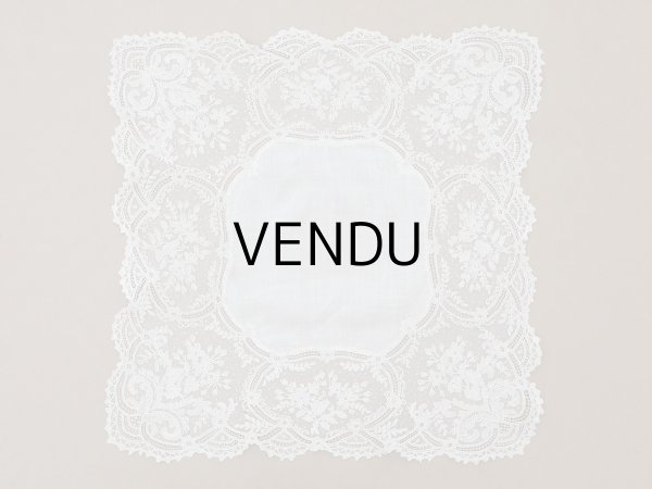 画像4: 【セール対象外】【クーポン対象外】アンティーク アランソンレース 結婚式のハンカチ【ポワン・ダランソン】 (4)