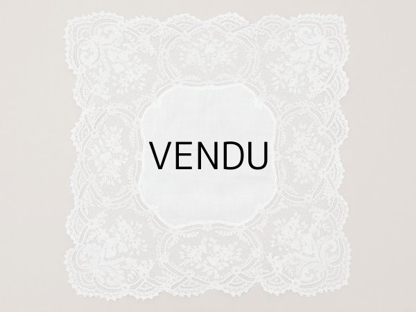 画像6: 【セール対象外】【クーポン対象外】アンティーク アランソンレース 結婚式のハンカチ【ポワン・ダランソン】 (6)