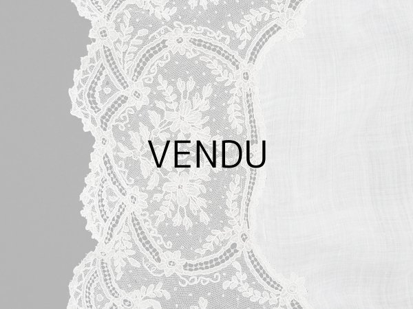 画像14: 【セール対象外】【クーポン対象外】アンティーク アランソンレース 結婚式のハンカチ【ポワン・ダランソン】 (14)