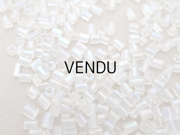 画像4: アンティーク オーロラ加工 ライン入り シードビーズ ガラス製 45g (4)