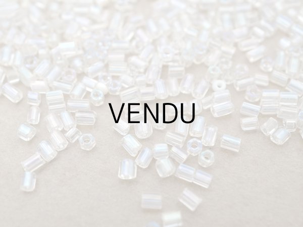 画像3: アンティーク オーロラ加工 ライン入り シードビーズ ガラス製 45g (3)