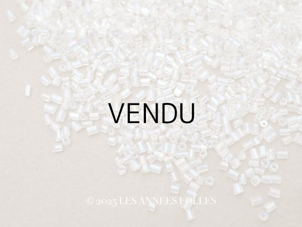 画像1: アンティーク オーロラ加工 ライン入り シードビーズ ガラス製 45g (1)