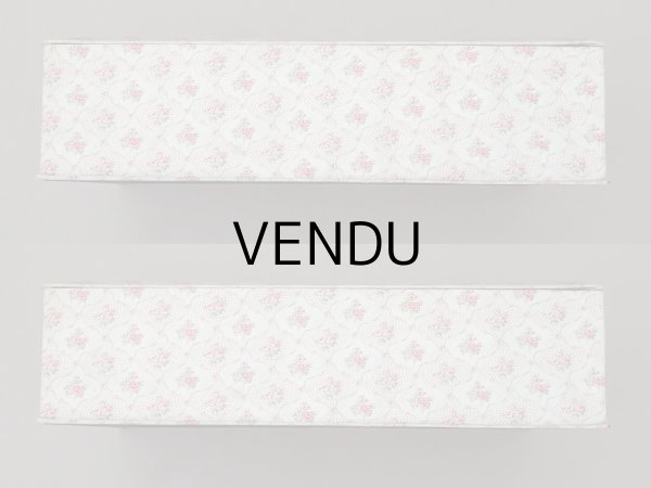 画像9: アンティーク ピンクの薔薇模様 大きなカルトナージュボックス  54.3×31.3×13.6cm (9)