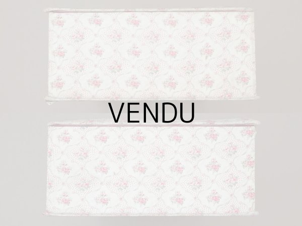 画像10: アンティーク ピンクの薔薇模様 大きなカルトナージュボックス  54.3×31.3×13.6cm (10)