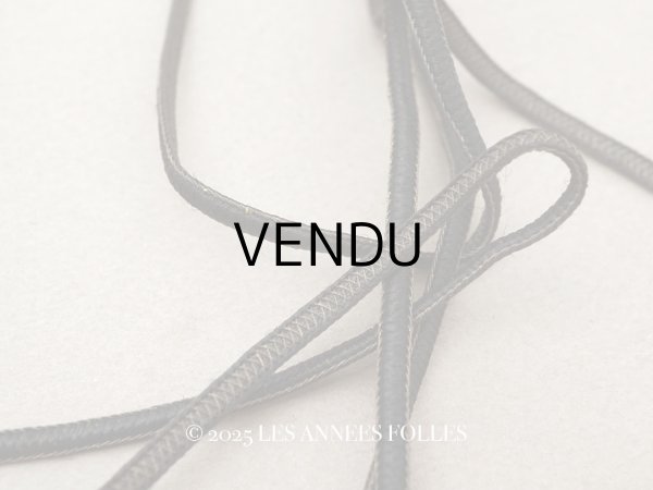 画像1: 19世紀末 アンティーク トリム ブラウン＆ブラック＆金糸 3mm幅 2.54〜4.5m (1)