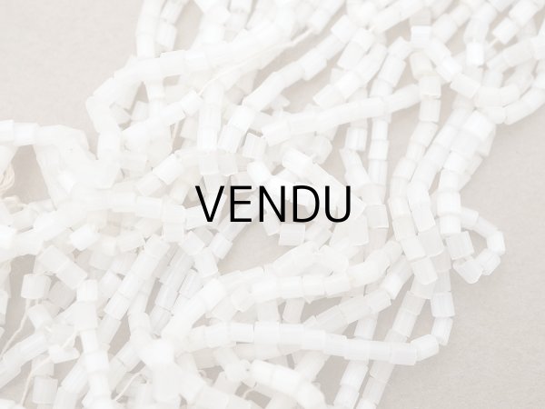 画像6: アンティーク ガラス製 サティネビーズ オフホワイト 1cm=4粒 (6)