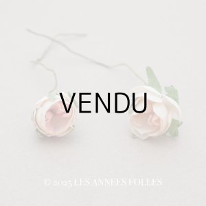 画像: アンティーク 小さな薔薇の布花 2ピースのセット パウダーピンク ドール用