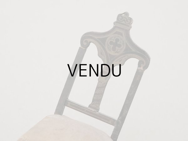 画像4: 19世紀 アンティーク ミニョネット用 チェア 十字架付き ドール用 家具 教会 (4)