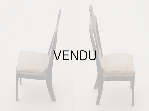 画像3: 19世紀 アンティーク ミニョネット用 チェア 十字架付き ドール用 家具 教会 (3)