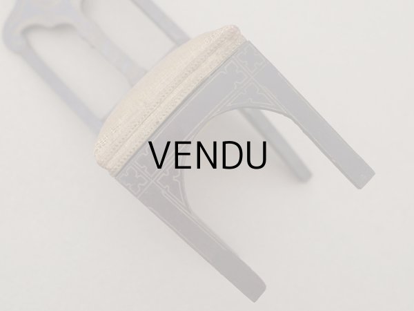 画像7: 19世紀 アンティーク ミニョネット用 チェア 十字架付き ドール用 家具 教会 (7)