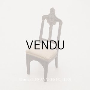 画像: 19世紀 アンティーク ミニョネット用 チェア 十字架付き ドール用 家具 教会