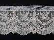 画像15: 19世紀末 アンティーク ポワンドガーズのボーダー ニードルレース  3.8m 8cm幅 花とリーフのガーランド 【ポワン・ド・ガーズ】  (15)