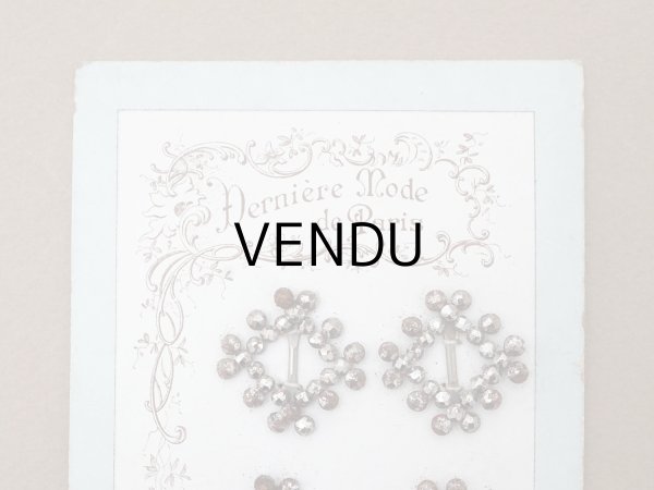 画像2: アンティーク とても小さなバックル 6点セット ドール用＆シューズ用 スチール製 (2)