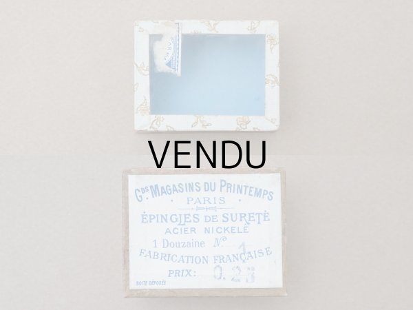 画像3: アンティーク とても小さなエパングルケース ガラスの蓋の紙箱 - GRANDES MAGASINS DU PRINTEMPS - (3)