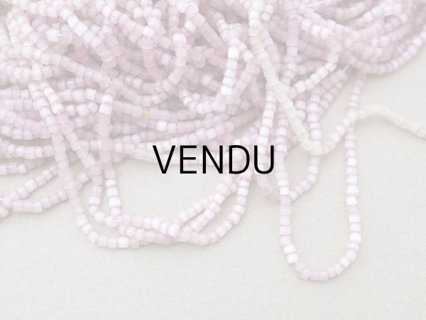 画像6: アンティーク ガラス製 サティネビーズ 薄紫 1cm=6.5粒 147g (6)