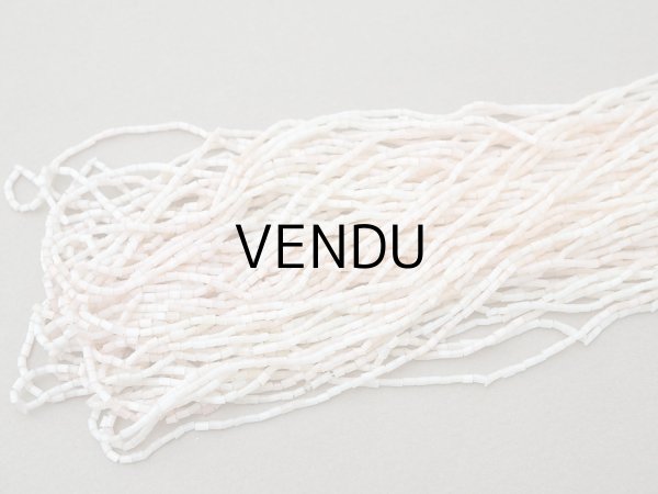 画像7: アンティーク ガラス製 サティネビーズ パウダーピンク 1cm=4粒 (7)