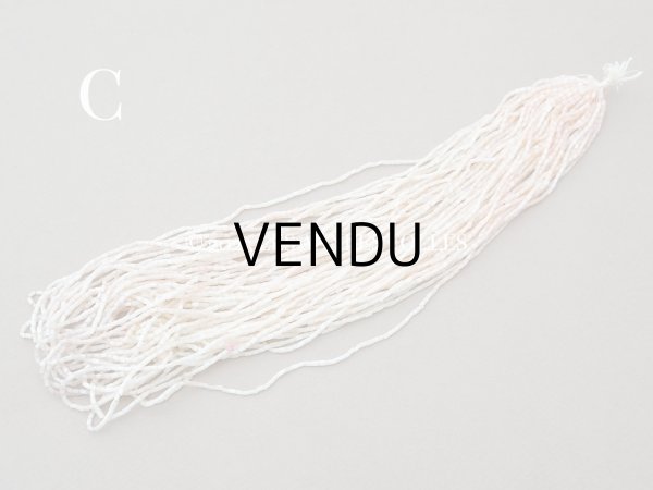 画像9: アンティーク ガラス製 サティネビーズ パウダーピンク 1cm=4粒 (9)