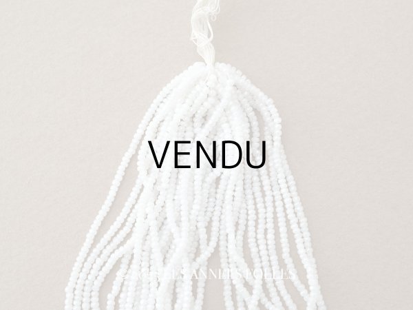 画像1: アンティーク 極小 カット入り クリスタルガラス パールホワイトのシードビーズ  (1)