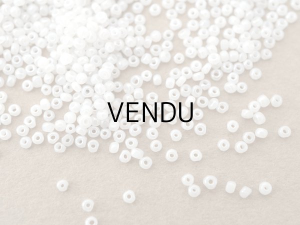 画像11: アンティーク 極小 カット入り クリスタルガラス パールホワイトのシードビーズ  (11)