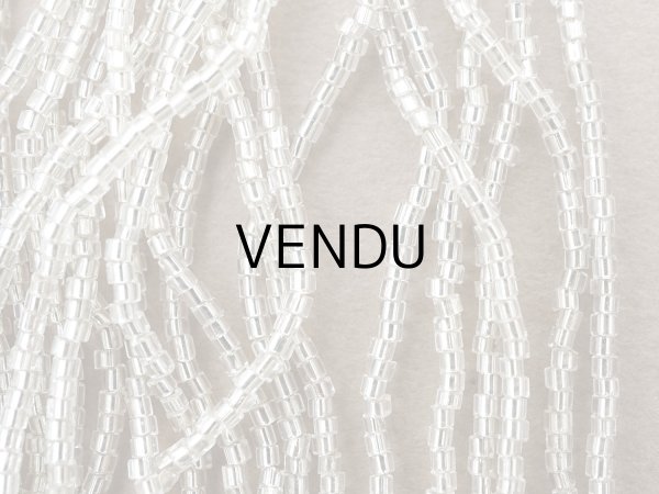 画像2: アンティーク シードビーズ クリア＆シルバー ガラス製 22〜26g 1cm=8〜9粒 (2)