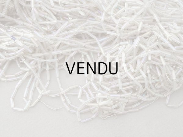 画像4: アンティーク スフレビーズ オーロラ加工 ライン入り 2×6.5cm ストライプ 146g (4)