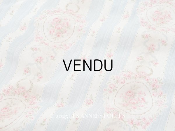 画像1: アンティーク 薔薇のメダイヨン ファブリック 120×295cm (1)