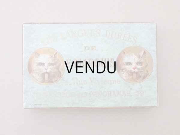 画像2: アンティーク ラングドシャのお菓子箱『ショコラ・フランソワ・ マルキ』LES LANGUES DOREES DE F.MARQUIS - CHOCOLAT FRANCOIS MARQUIS PARIS - (2)