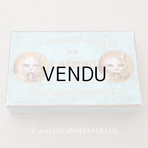 画像: アンティーク ラングドシャのお菓子箱『ショコラ・フランソワ・ マルキ』LES LANGUES DOREES DE F.MARQUIS - CHOCOLAT FRANCOIS MARQUIS PARIS -