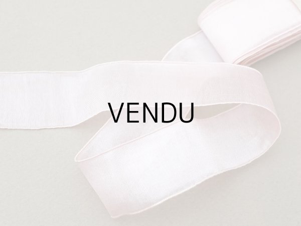 画像2: アンティーク オーガンジーのリボン ピンク 10m  (2)