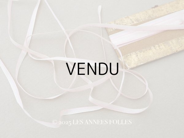 画像1: アンティーク  リボン刺繍 & ロココトリム用 シルク製 リボン パウダーピンクのグラデーション 3mm幅 3m (1)